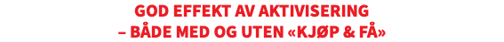 God effekt av aktivisering – både med og uten «kjøp & få»